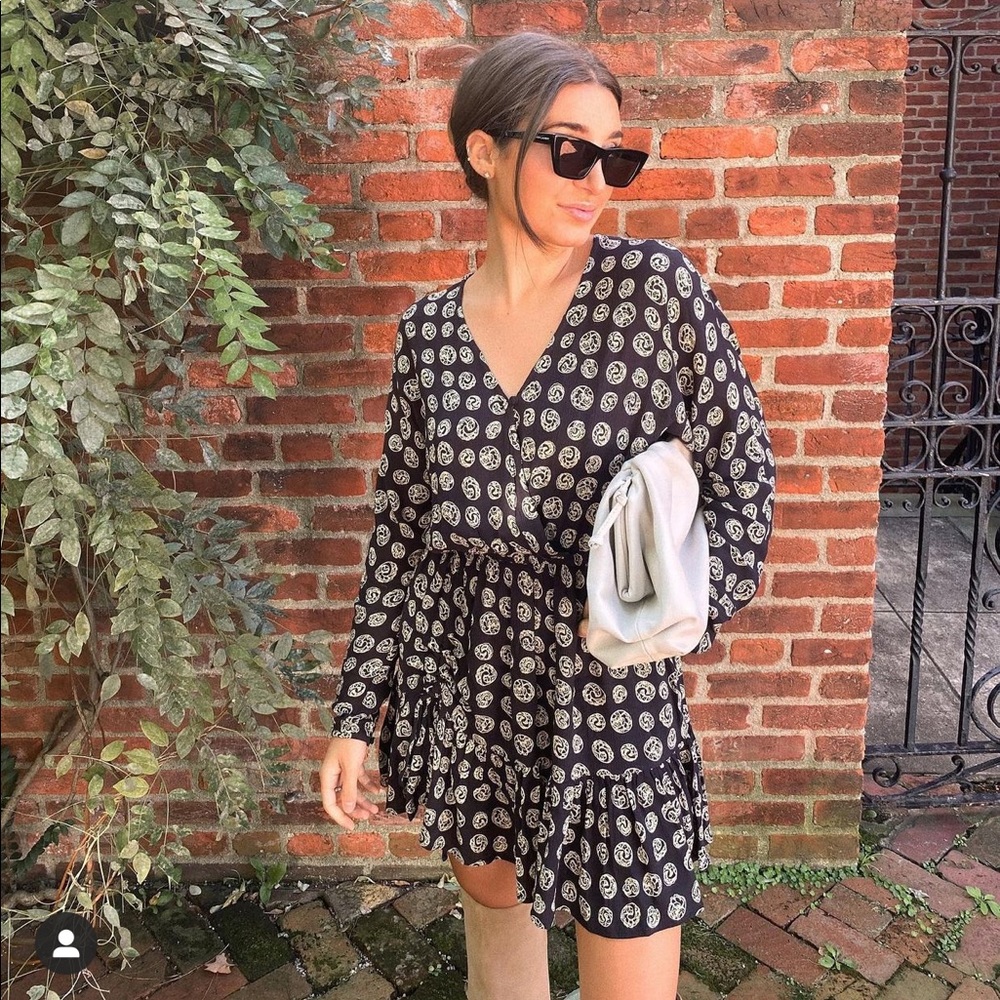 Black long sleeve mini dress